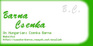 barna csenka business card